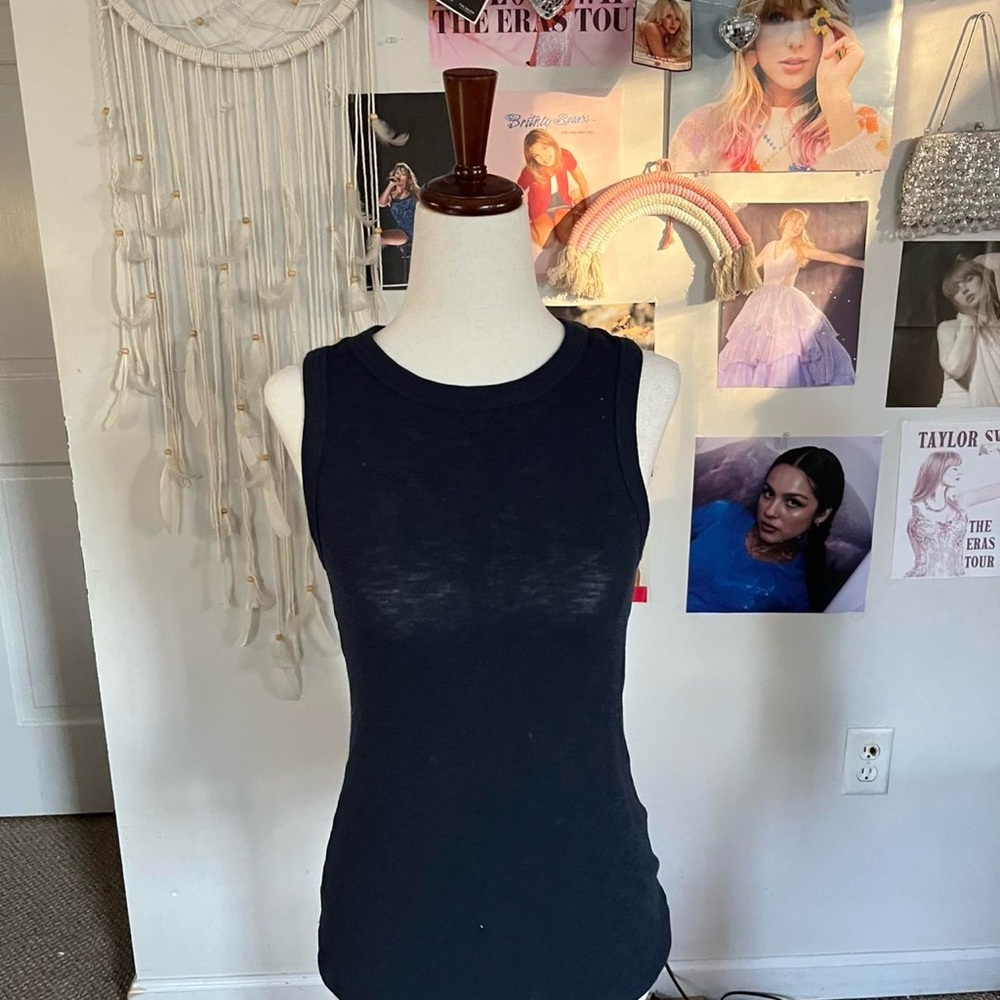 Sleeveless Navy Blue Top